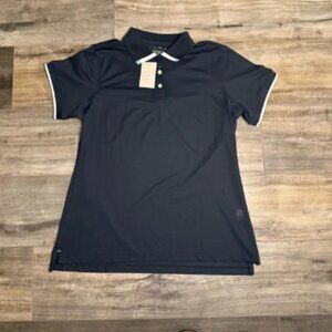 Peter Millar Black Polo Shirt with White Trim